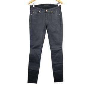7 For All Mankind Skinny Jeans 28 Charcoal Black Low Rise Y2K Indie Sleaze
